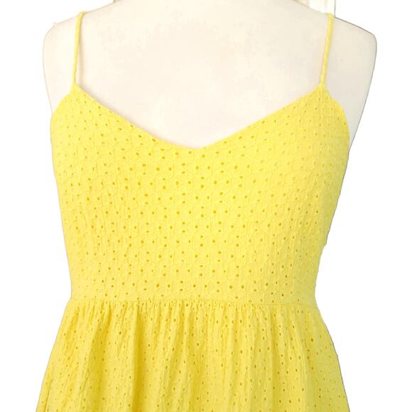 The Prairie Yellow Embroidered Eyelet Midi Dress Size 8 Summer Sundress - Picture 2 of 9